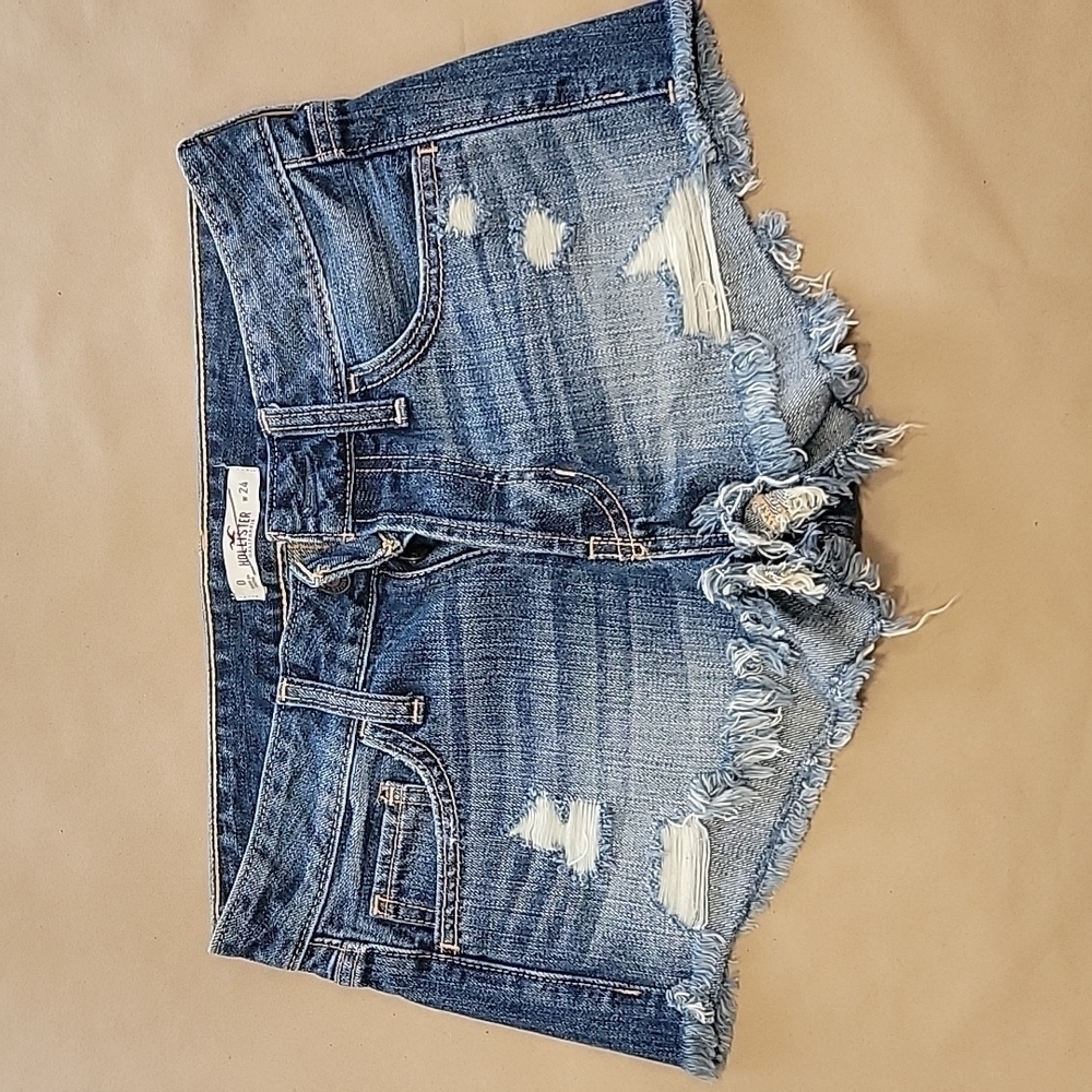 HOLLISTER Distressed Denim Shorts, size 0